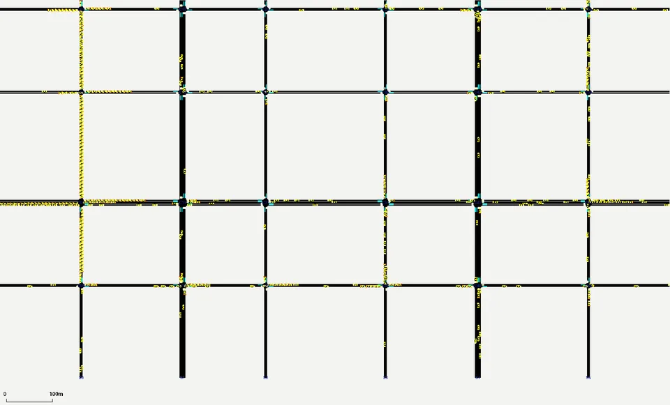 E09: row-1 corridor, same instant: six junctions, six independent decisions