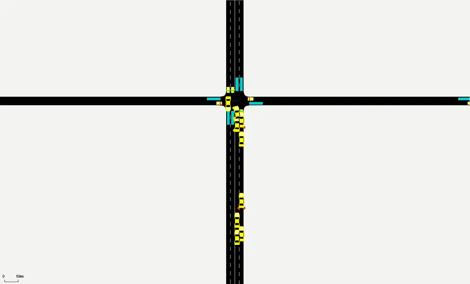 E13: capacity reduction on C12->C13 (column-1 arterial northbound), 1001 s: a vehicle stalled at C13's stop line in lane 0 since 700 s, speed limit 30% on the link; traffic passes in lane 1